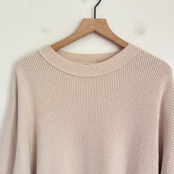 Free People Oversized Easy Street Ribbed Tunic Size M Cream - Picture 2 of 7